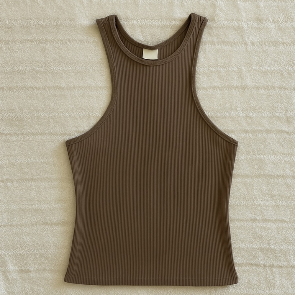 H&M Brown Ribbed Tank Top women’s size medium
